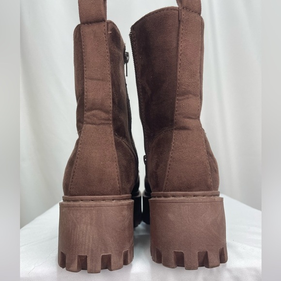 Rouge helium brown soft lace up platform combat style boots women’s size 8 - Picture 9 of 16